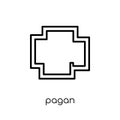 pagan icon. Trendy modern flat linear vector pagan icon on white Royalty Free Stock Photo