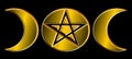 Pagan Moon Phases - Gold )O(