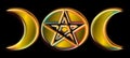 Pagan Moon Phases - Gold Rainbow )O(