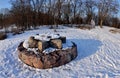 Pagan`s altar on Lysa Hora Khorevytsya or Zamkova Hora in Kyiv,Ukraine