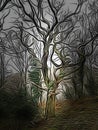 Pagan tree , Illustration art Greenman