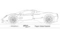 Pagani Utopia Roadster super car silhouette, illustration
