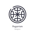 paganism outline icon. isolated line vector illustration from religion collection. editable thin stroke paganism icon on white