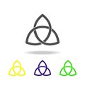 Paganism Triquetra sign multicolored icon. Detailed Paganism Triquetra icon can be used for web, logo, mobile app, UI, UX