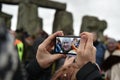 Pagans and Druids Mark the Winter Solstice at Stonehenge Royalty Free Stock Photo