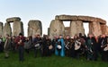 Pagans Mark the Autumn Equinox at Stonehenge Royalty Free Stock Photo