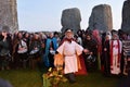 Pagans Mark the Autumn Equinox at Stonehenge Royalty Free Stock Photo