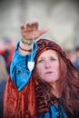 Pagans Mark the Autumn Equinox at Stonehenge Royalty Free Stock Photo