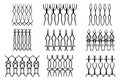 Assorted spooky cemetery fence silhouettes. Scary, haunted and spooky fence elements