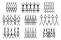 Assorted spooky cemetery fence silhouettes. Scary, haunted and spooky fence elements