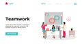 Business Teamwork Vector Illustration Concept , Suitable for web landing page, ui,  mobile app, editorial design, flyer, banner, a Royalty Free Stock Photo