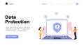 Data Protection Vector Illustration Concept, Suitable for web landing page, ui,  mobile app, editorial design, flyer, banner, and Royalty Free Stock Photo