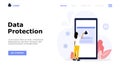 Data Protection Vector Illustration Concept, Suitable for web landing page, ui,  mobile app, editorial design, flyer, banner, and Royalty Free Stock Photo
