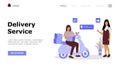 Online Delivery Service Vector Illustration Concept, Suitable for web landing page,  ui, mobile app, editorial design, flyer, bann Royalty Free Stock Photo