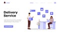 Online Delivery Service Vector Illustration Concept, Suitable for web landing page,  ui, mobile app, editorial design, flyer, bann Royalty Free Stock Photo