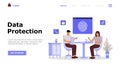 Data Protection Vector Illustration Concept, Suitable for web landing page, ui, mobile app, editorial design, flyer, banner, and Royalty Free Stock Photo