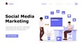 Social Media Marketing Vector Illustration Concept, Suitable for web landing page, ui,  mobile app, editorial design, flyer, banne Royalty Free Stock Photo