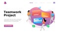 Teamwork Project Vector Illustration Concept , Suitable for web landing page, ui,  mobile app, editorial design, flyer, banner, an Royalty Free Stock Photo