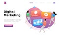 Digital Marketing Strategy Vector Illustration Concept, Suitable for web landing page, ui,  mobile app, editorial design, flyer, b Royalty Free Stock Photo