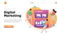 Digital Marketing Strategy Vector Illustration Concept, Suitable for web landing page, ui,  mobile app, editorial design, flyer, b Royalty Free Stock Photo