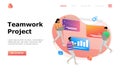 Teamwork Project Vector Illustration Concept , Suitable for web landing page, ui,  mobile app, editorial design, flyer, banner, an Royalty Free Stock Photo