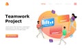 Teamwork Project Vector Illustration Concept , Suitable for web landing page, ui,  mobile app, editorial design, flyer, banner, an Royalty Free Stock Photo