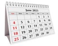 Page of the annual business desk monthly calendar. Date - month June 2023. png transparent