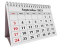 Page of the annual business monthly calendar isolated. Date - month September 2023. png transparent