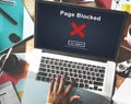 Page Blocked Error Data Internet Online Technology Concept