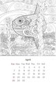 Sea anti stress coloring page for calendar 2019 Royalty Free Stock Photo