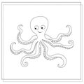 The page of the coloring book, octopus. A sketch. Coloring book for kids. Vector Royalty Free Stock Photo