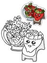 Page for coloring.Fruit.Strawberry berry.Vector illustration