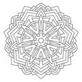 Page coloring mandala. Circular geometric