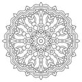 Page coloring mandala. Circular geometric ornament