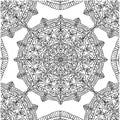 Page coloring pattern with circular mandala isolated illustration