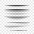 Page divider. Transparent realistic paper shadow effect set. Web banner. Royalty Free Stock Photo