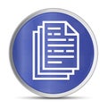 Page documents icon prime blue round button vector illustration design silver frame push button Royalty Free Stock Photo