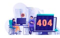 404 page error concept in flat design Royalty Free Stock Photo