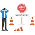 Page with a 404 error on road sign. The page you requested could not be found on the web page concept. Royalty Free Stock Photo
