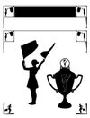 Page Header Frame Corners Silhouette Drum Majorette Cheerleader