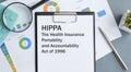 Page with HIPAA The Health Insurance Portability Royalty Free Stock Photo