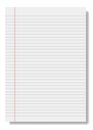 Page of lined paper background for notice. Educational vector