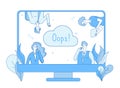 Page not found. Computer network 404 error warning page lost oops mistake message not found problem 404 website vector