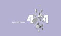 404 page not found Concept of computer error 3D rendering Vector illustration Royalty Free Stock Photo