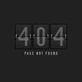404 Page not Found Design Template. Mechanical Airport Display. 404 Error Page Concept. Vector Illustration