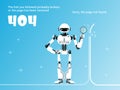 Page not found or 404 Error template with robot vector