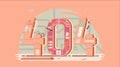 Page not found error 404 vector concept with robots and machinery.