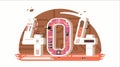 Page not found error 404 vector concept with robots and machinery.