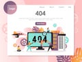 404 page not found error vector website landing page template Royalty Free Stock Photo