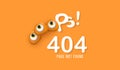 404 page not found. Humorous concept of computer error with funny 3d eyes Royalty Free Stock Photo